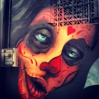 Art Basel 2012 Wynwood graffiti ghoulish face with grate in head