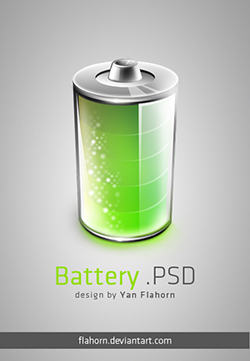 picture of glowing green battery
